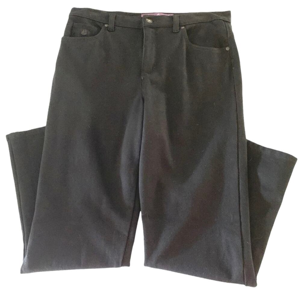 Gloria Vanderbilt crystal rhinestone embellished jeans‎ size 12P. Deep black.